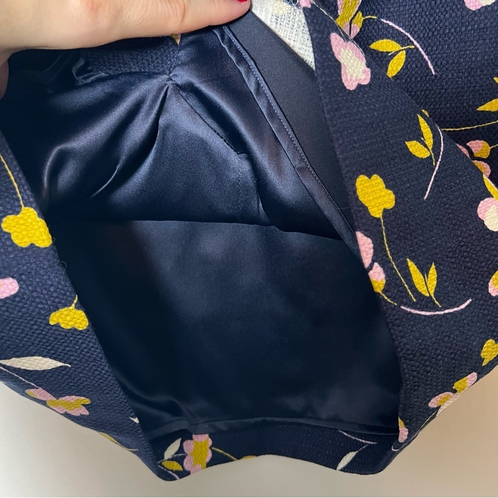 Boden Martha Pencil Skirt Women's 2 Reg Floral Navy Blue Lined Career Back Zip - Picture 6 of 9